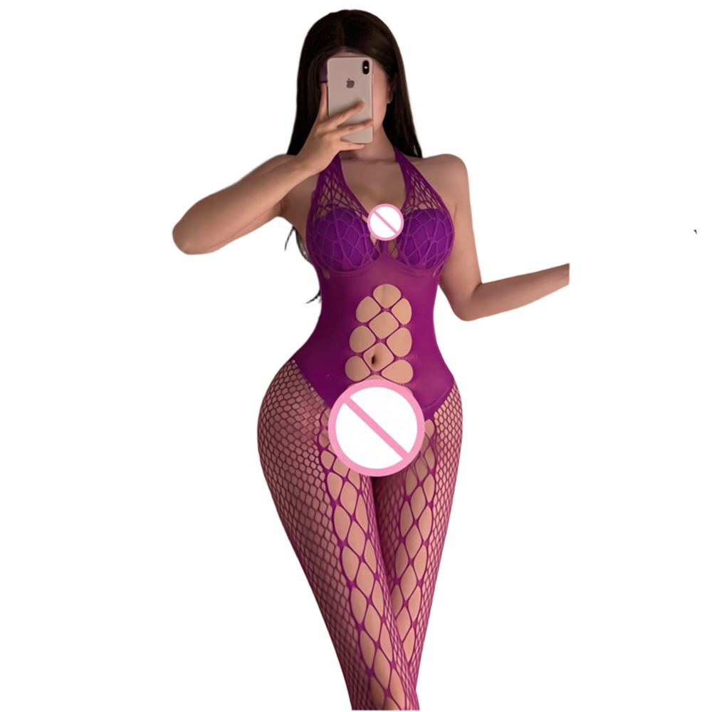 Bodystocking Fishnet - ملابس داخلية نسائية شبكية شفافة بدون
