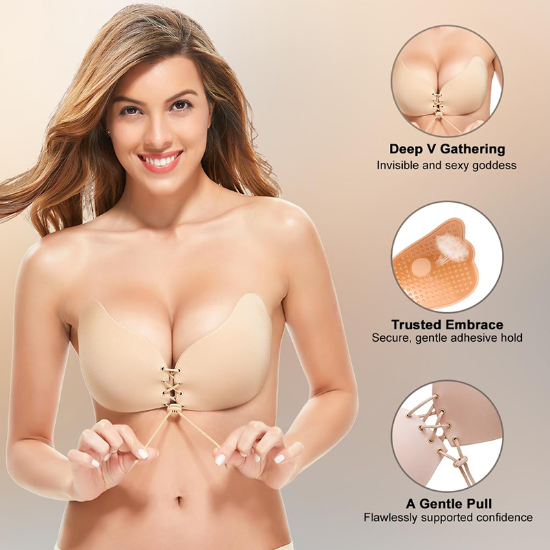 Strapless Bra Backless - 1/2 Pairs النساء الصيف عارية الذراعين