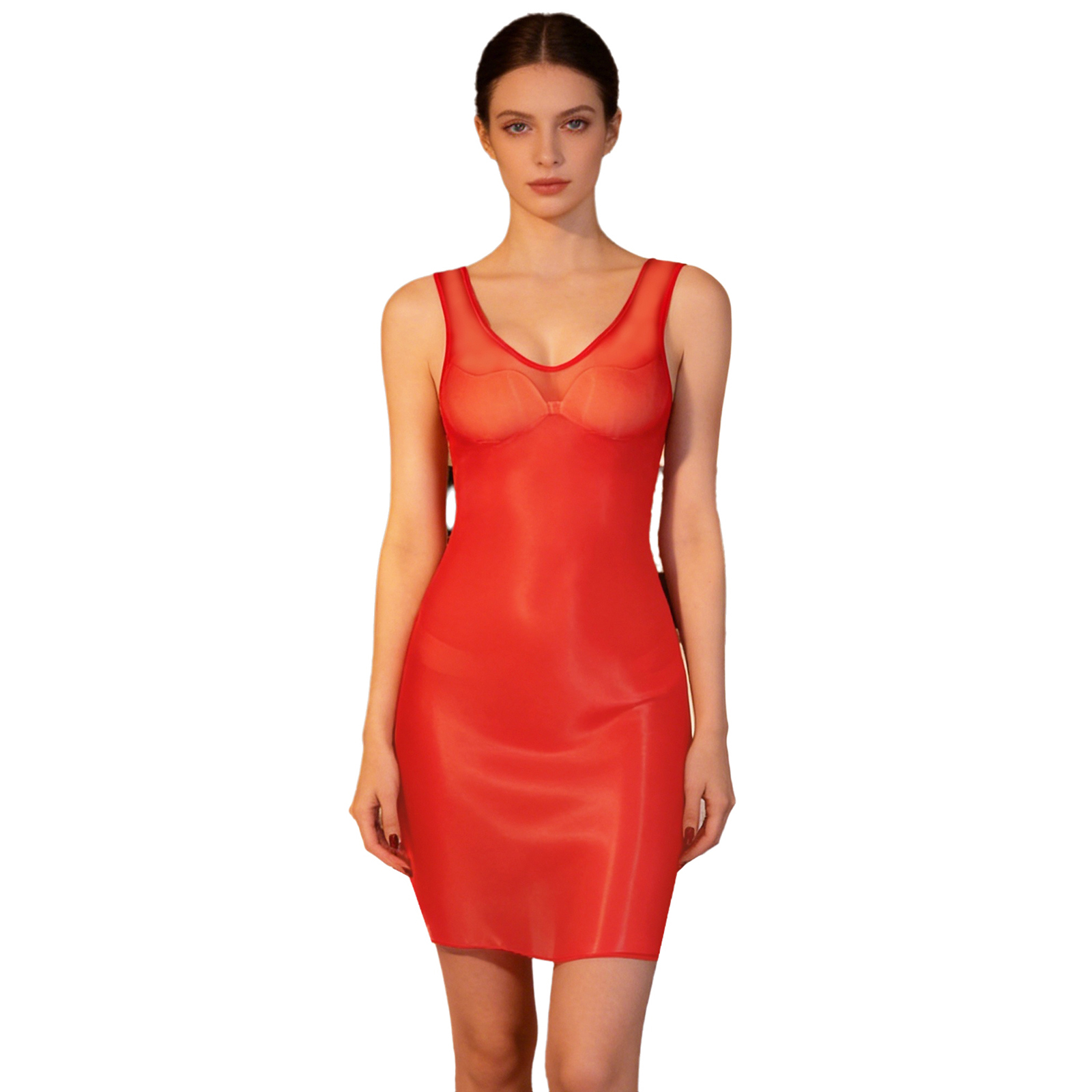 فستان نسائي لامع شفاف ضيق بدون - مراجعة Babydoll Chemise Night وسعره