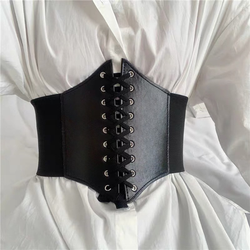 مشد عصري بأحزمة واسعة من الجلد - مراجعة Corset Waist Cinch وسعره